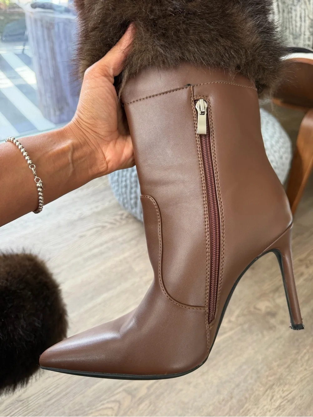 Faux Fur Brown Boots